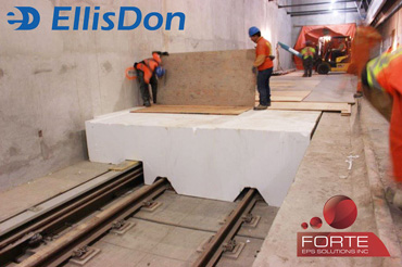 Custom EPS foam Cutting Solution for EllisDon Civil at the York University Station by Forte EPS Solutions Toronto ON