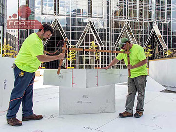 Fortefy Geofoam EPS Blocks chosen for PPG Place Ice Rink in Pittsburgh PA - Easily modified on site